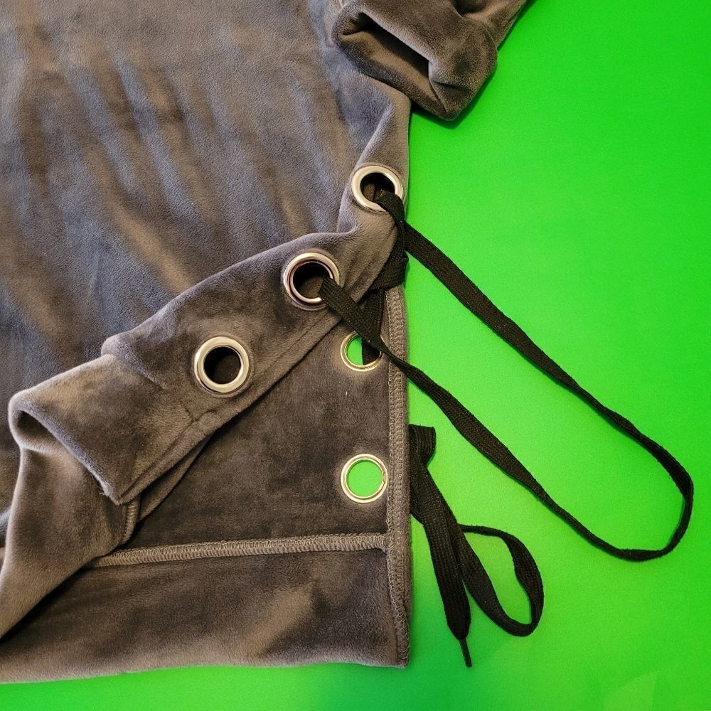 2/$20 Vintage grey winter long length hoodies sweatshirt sweater - Picture 4 of 5
